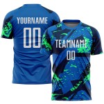 Fußball Weiß-Neon Sublimation Jersey Royal Custom Uniform Grün Fußball Weiß-Neon Sublimation Jersey Royal Custom Uniform Grün