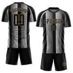 Uniform Fußballtrikot Gold Sublimation Custom Schwarz-Altschwarz Uniform Fußballtrikot Gold Sublimation Custom Schwarz-Altschwarz