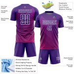 Sublimation Weiß Uniform Jersey Fußball Linien Benutzerdefinierte Lila Sublimation Weiß Uniform Jersey Fußball Linien Benutzerdefinierte Lila