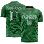 Uniform Jersey Grün Kelly Sublimation Formen Fußball Custom Weiß Geometrisch Uniform Jersey Grün Kelly Sublimation Formen Fußball Custom Weiß Geometrisch