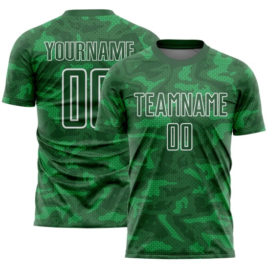 Uniform Jersey Grün Kelly Sublimation Formen Fußball Custom Weiß Geometrisch Uniform Jersey Grün Kelly Sublimation Formen Fußball Custom Weiß Geometrisch