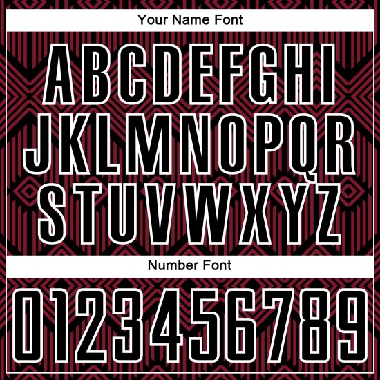 Crimson Geometric Sublimation Shapes Schwarz-Weiß Custom Uniform Abstraktes Fußballtrikot Crimson Geometric Sublimation Shapes Schwarz-Weiß Custom Uniform Abstraktes Fußballtrikot