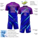 Jersey Fußball Sublimation Custom Lines Royal Lila-Weiß Uniform Jersey Fußball Sublimation Custom Lines Royal Lila-Weiß Uniform