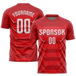 Fußballuniform Custom Weiß Trikot Sublimation Rot Fußballuniform Custom Weiß Trikot Sublimation Rot