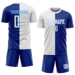 Split Jersey Blau Mode Sublimation Royal Uniform Weiß-Licht Fußball Custom Split Jersey Blau Mode Sublimation Royal Uniform Weiß-Licht Fußball Custom